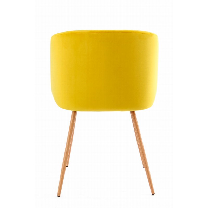 Set of 2 chairs in Velvet Scandinavian LISY (yellow) - image 42043