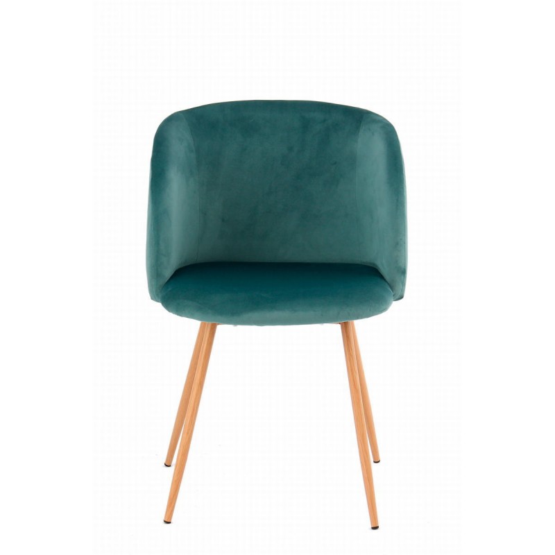 Set of 2 chairs in Velvet Scandinavian LISY (green) - image 42056