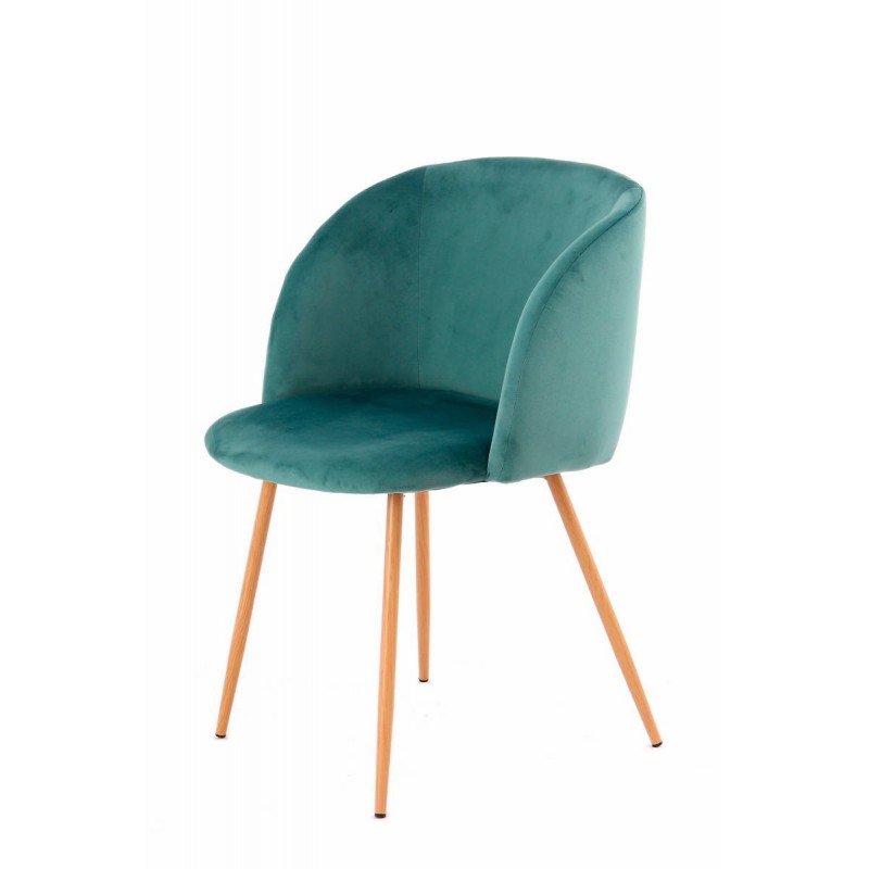Set of 2 chairs in Velvet Scandinavian LISY (green) - image 42058