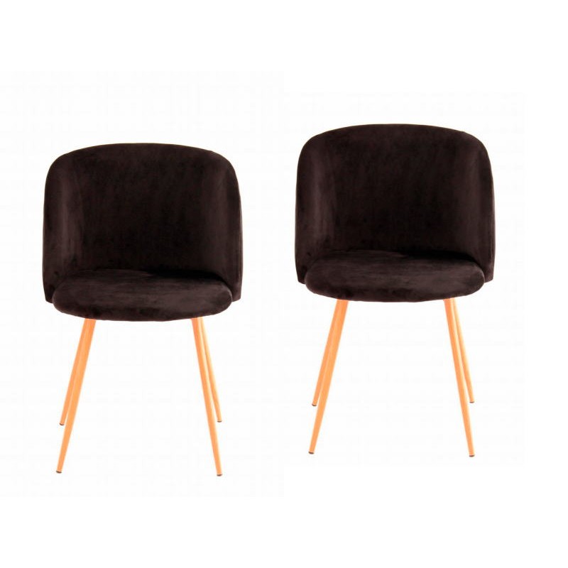 Set of 2 chairs in Velvet Scandinavian LISY (black) - image 42070
