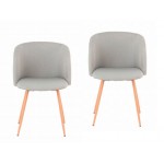 Conjunto de 2 sillas en tela PAOLA escandinavo (gris claro)