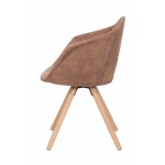 Set of 2 cushioned chairs Scandinavian MADISON (Brown)