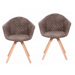 Set of 2 cushioned chairs Scandinavian MADISON (dark gray)