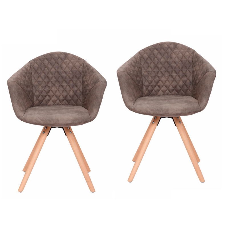 Set of 2 cushioned chairs Scandinavian MADISON (dark gray) - image 42110