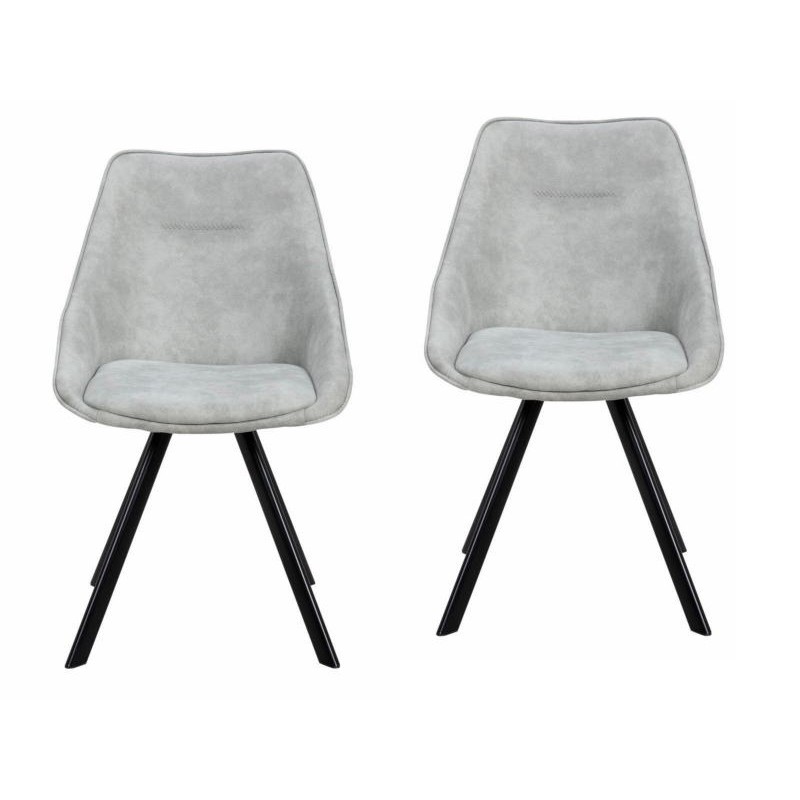 Set of 2 chairs in fabric Scandinavian LAURINE (light grey) - image 42142