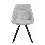 Set of 2 chairs in fabric Scandinavian LAURINE (light grey)