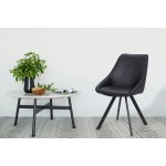Conjunto de 2 sillas en tela LAURINE escandinavo (negro)