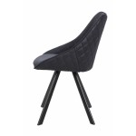Lot de 2 chaises en tissu scandinave LAURINE (Noir)