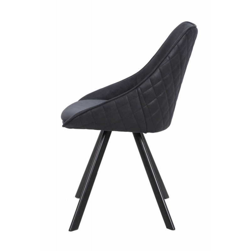Set 2 Stühle aus Stoff skandinavischen LAURINE (schwarz) - image 42163