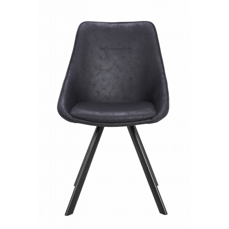 Set 2 Stühle aus Stoff skandinavischen LAURINE (schwarz) - image 42190