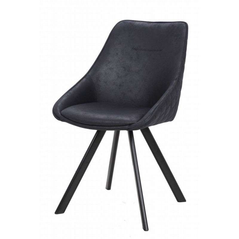 Conjunto de 2 sillas en tela LAURINE escandinavo (negro) - image 42192