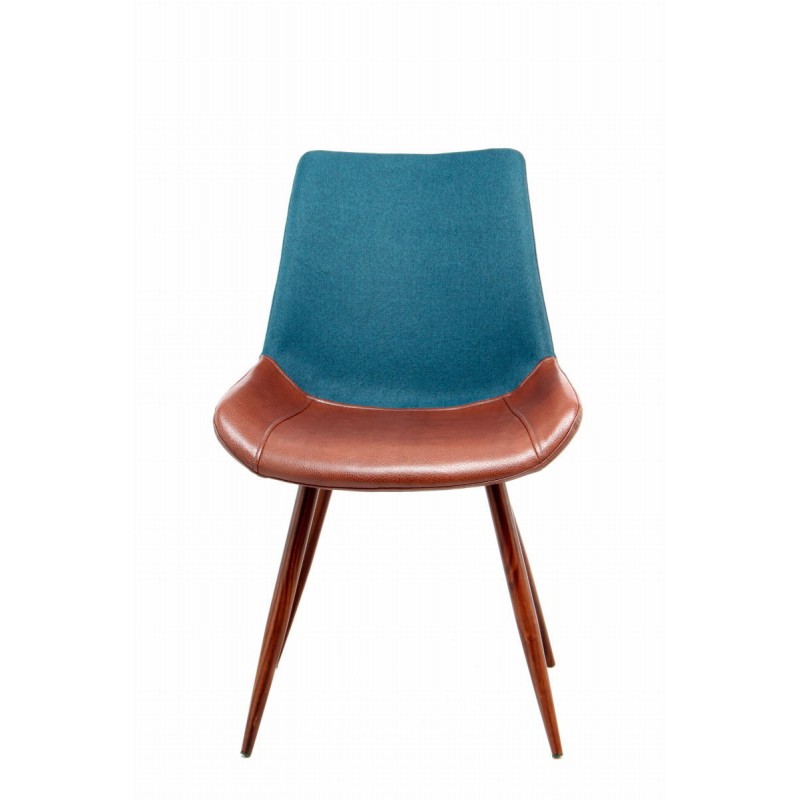 Juego de 2 sillas vintage NELLY (azul y marrón) - image 42196