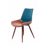Lot de 2 chaises vintage NELLY (Bleu marron)
