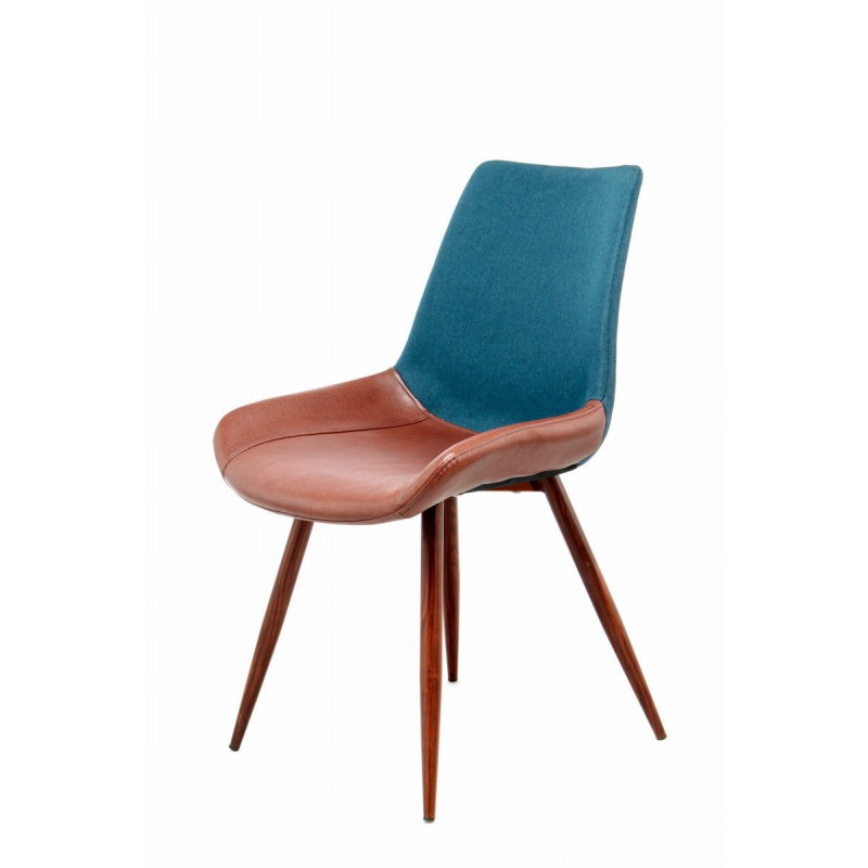 Juego de 2 sillas vintage NELLY (azul y marrón) - image 42198