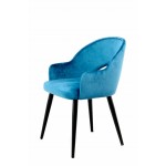Lot de 2 chaises en tissu avec accoudoirs LEXANE (Bleu)