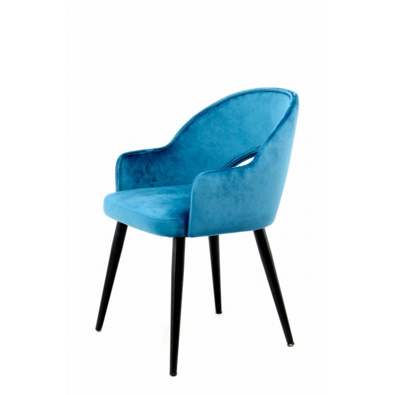 Satz von 2 Stühlen in Stoff mit Armlehnen t. (blau) - image 42229