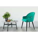 Set of 2 chairs in fabric with armrests t. (green)
