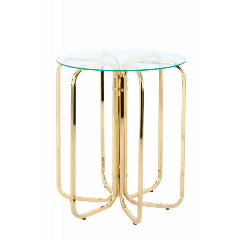End table, end table Giulia in metal and glass (gold)