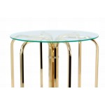 End table, end table Giulia in metal and glass (gold)