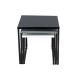 ALISSA (schwarz, grau-weiße) Metall Ausziehbarer Tisch