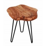 End table, end table ELISE metal and cedar wood (natural)