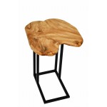 Mesa de centro, rico en metal y madera de silla de cedro (natural)