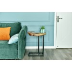 Side table, rich in metal and wood of cedar (natural) harness