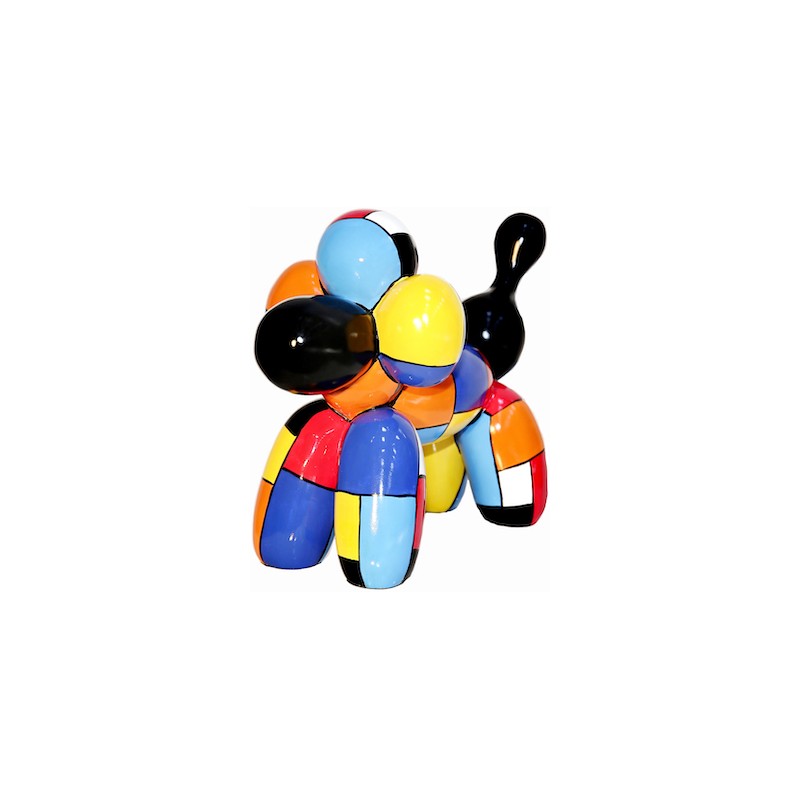 Resina statua scultura decorativo cane palla H32 cm (multicolor) - image 42904