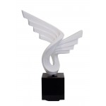 Statua disegno scultura decorativa incinta Bluetooth SMALL WING resina (bianco)
