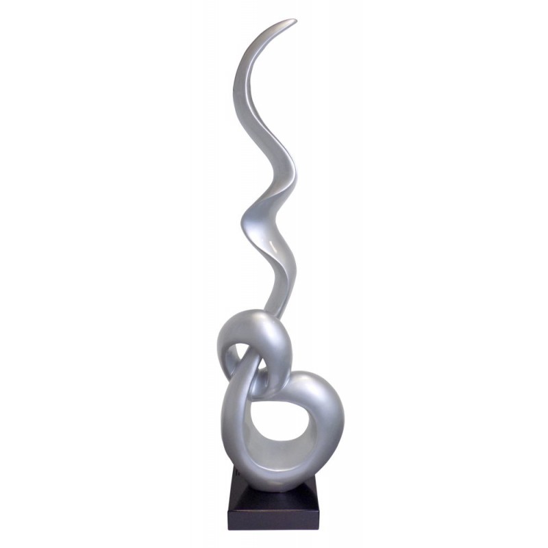 Statua disegno scultura decorativa incinta Bluetooth WINDS in resina (argento) - image 42964