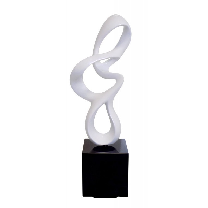 Statue sculpture décorative design enceinte Bluetooth MOVEMENT en résine  (Blanc)