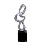 Statue decorative sculpture design pregnant Bluetooth MOVEMENT in resin (Silver)