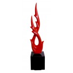 Statua disegno scultura decorativa incinta Bluetooth DANCE con WING in resina (rosso)
