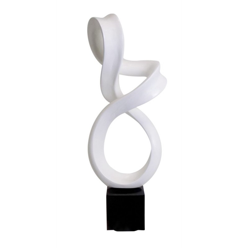 Statue sculpture décorative design enceinte Bluetooth GOOD LUCK en résine (Blanc)
