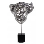 Statue dekorative Skulptur Design schwanger Bluetooth The Mask in Aluminium (Silber)