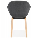 Scandinavian design chair with CALLA armrests in natural-coloured foot fabric (anthracite grey)