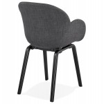 Scandinavian design chair with CALLA armrests in black foot fabric (anthracite grey)