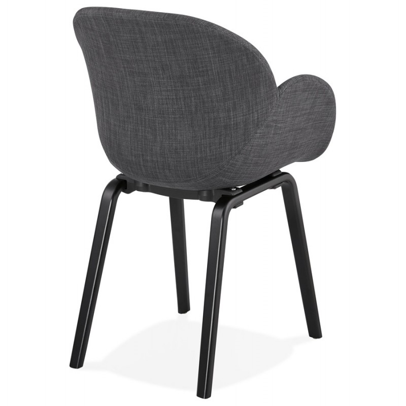 Sedia di design scandinava con braccioli CALLA in tessuto nero per piedi (grigio antracite) - image 43123
