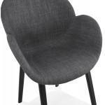 Sedia di design scandinava con braccioli CALLA in tessuto nero per piedi (grigio antracite)