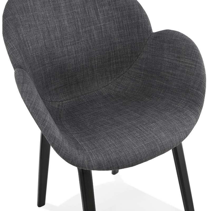 Sedia di design scandinava con braccioli CALLA in tessuto nero per piedi (grigio antracite) - image 43126