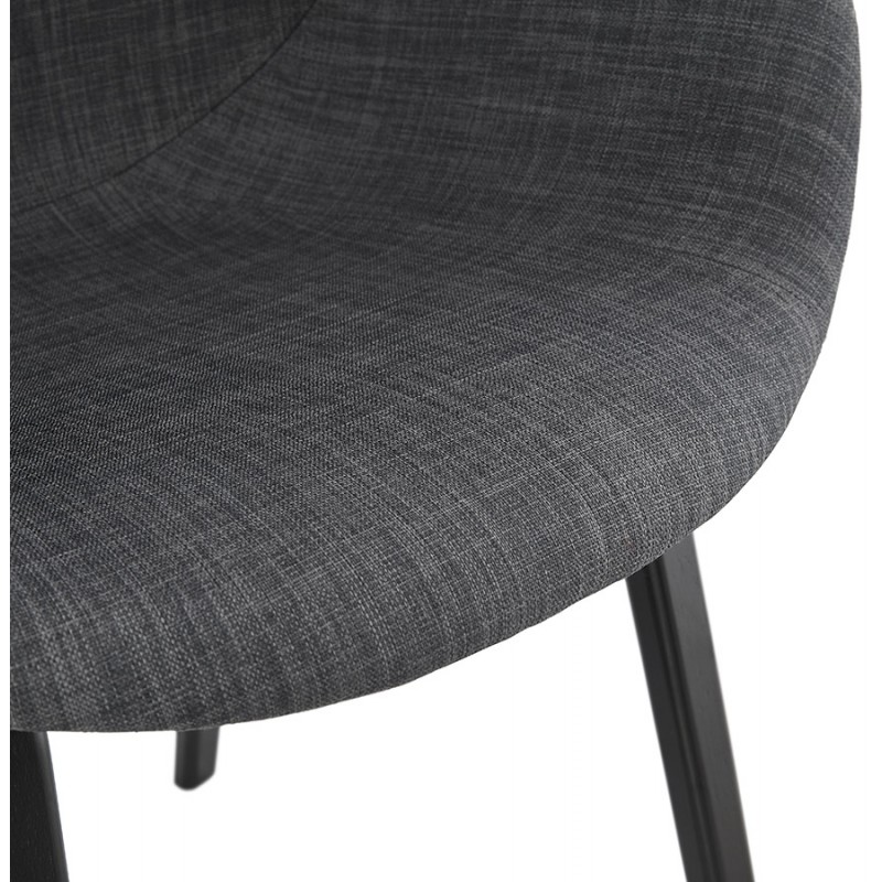 Skandinavischer Designstuhl mit CALLA Armlehnen aus schwarzem Fußstoff (anthrazitgrau) - image 43128