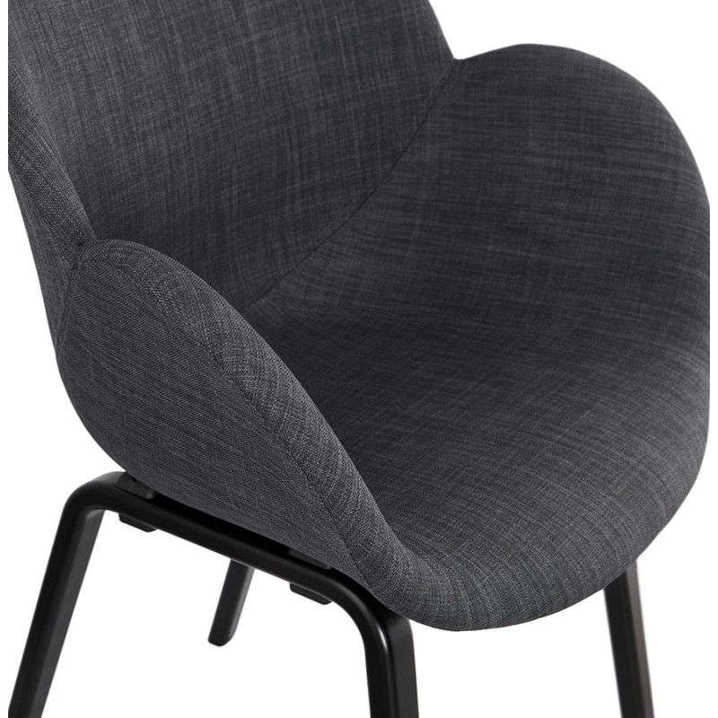 Sedia di design scandinava con braccioli CALLA in tessuto nero per piedi (grigio antracite) - image 43129