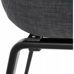 Chaise design scandinave avec accoudoirs CALLA en tissu pieds couleur noire (gris anthracite)