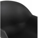 Silla de diseño escandinavo con apoyabrazos COLZA en polipropileno (negro)