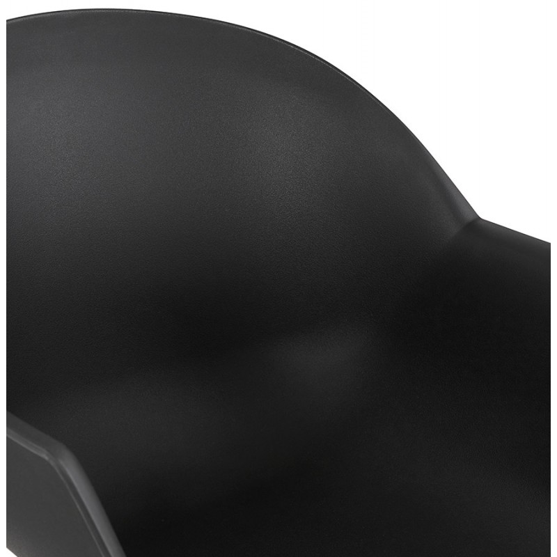 Silla de diseño escandinavo con apoyabrazos COLZA en polipropileno (negro) - image 43155