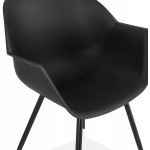 Skandinavischer Designstuhl mit COLZA Armlehnen aus Polypropylen (schwarz)