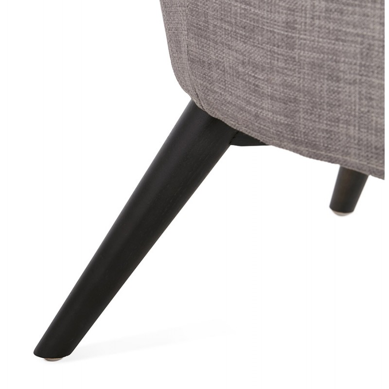 Sedia YASUO design in tessuto nero piede in legno (grigio chiaro) - image 43173