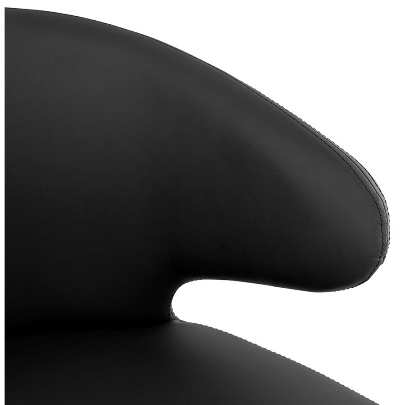 Fauteuil design YASUO en polyuréthane pieds bois couleur noire (noir) - image 43183