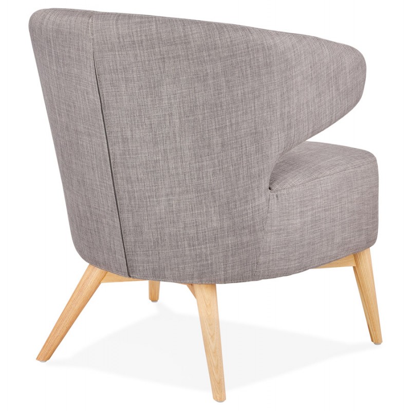 Sedia di design YASUO in tessuto per piedi in legno color naturale (grigio chiaro) - image 43203