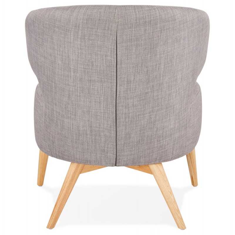 Sedia di design YASUO in tessuto per piedi in legno color naturale (grigio chiaro) - image 43204